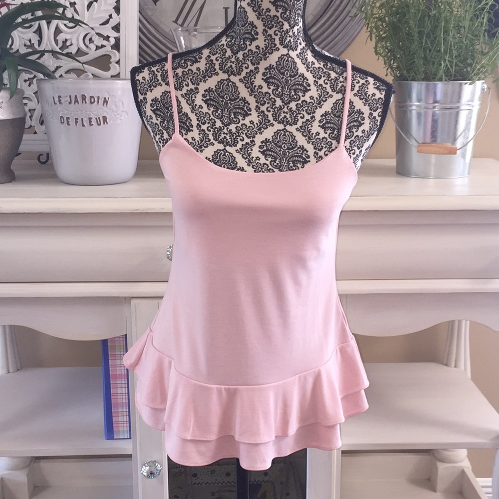 Blush pink Banana Republic ruffle top